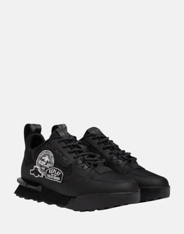 Replay Field Badges Black Sneakers - Subwear