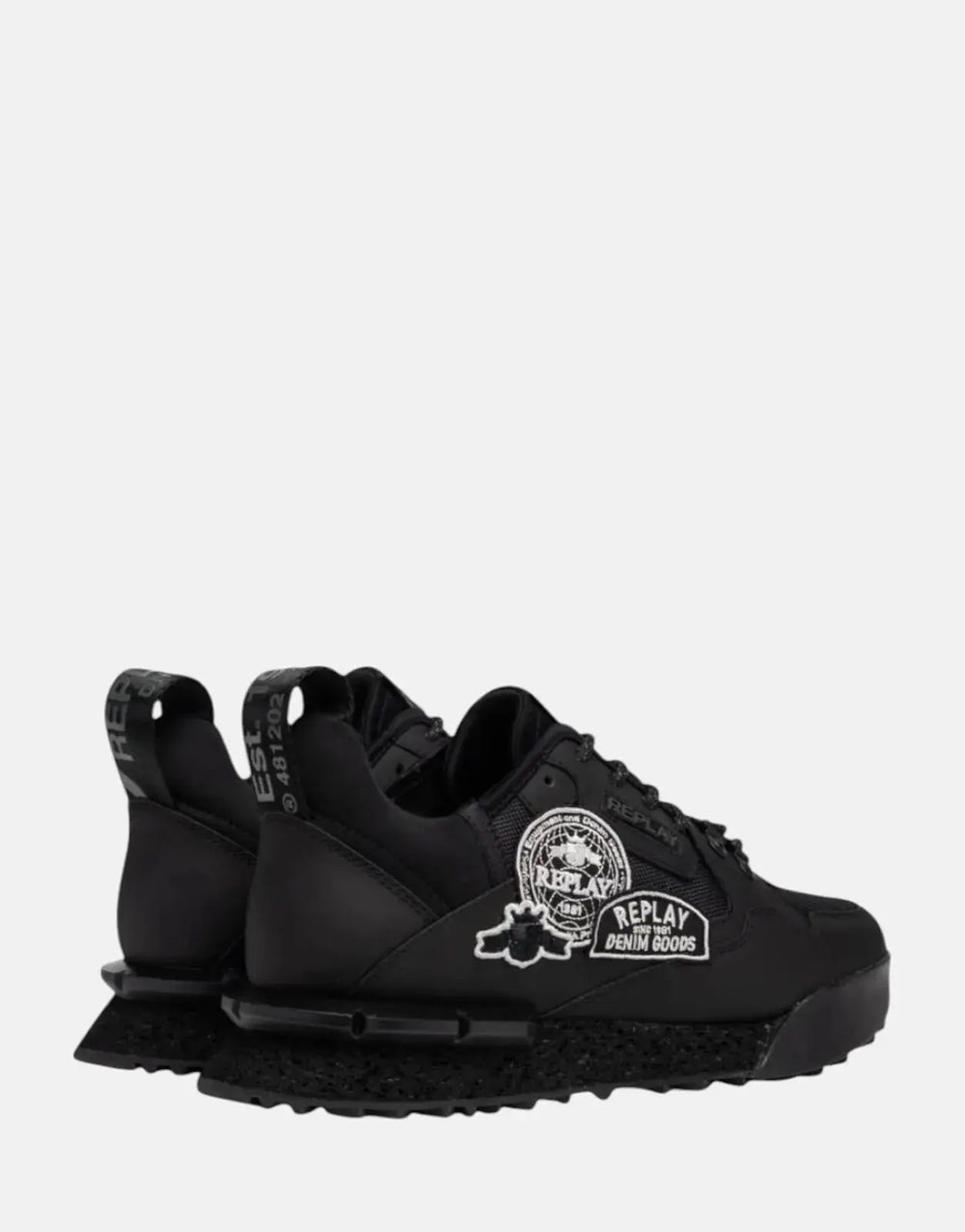 Replay Field Badges Black Sneakers - Subwear