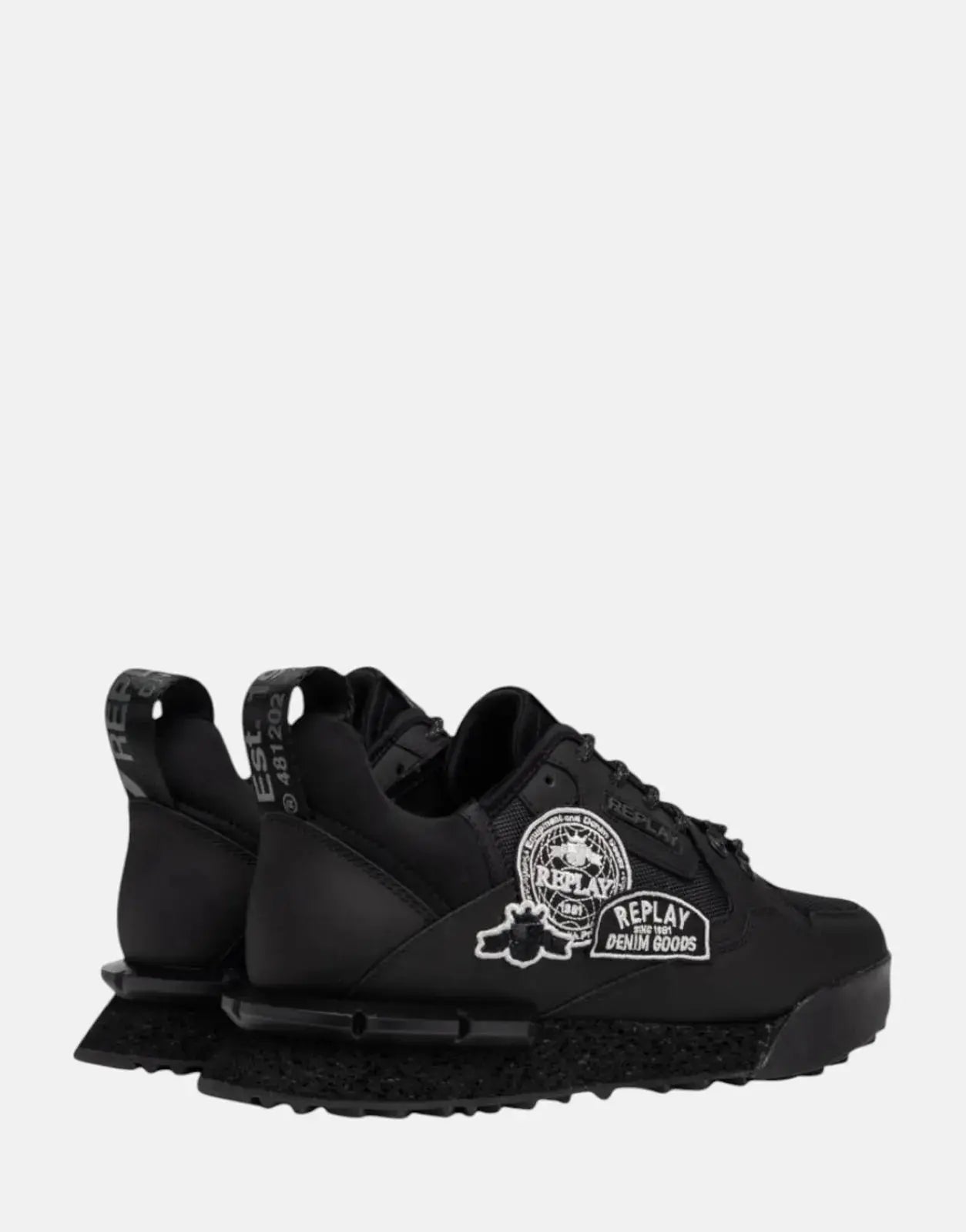 Replay Field Badges Black Sneakers - Subwear