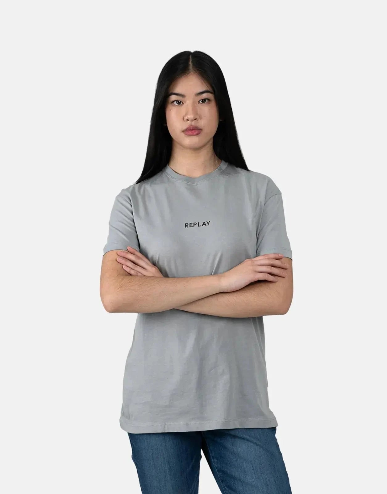 Replay Glitter Logo Grey T-Shirt - Subwear