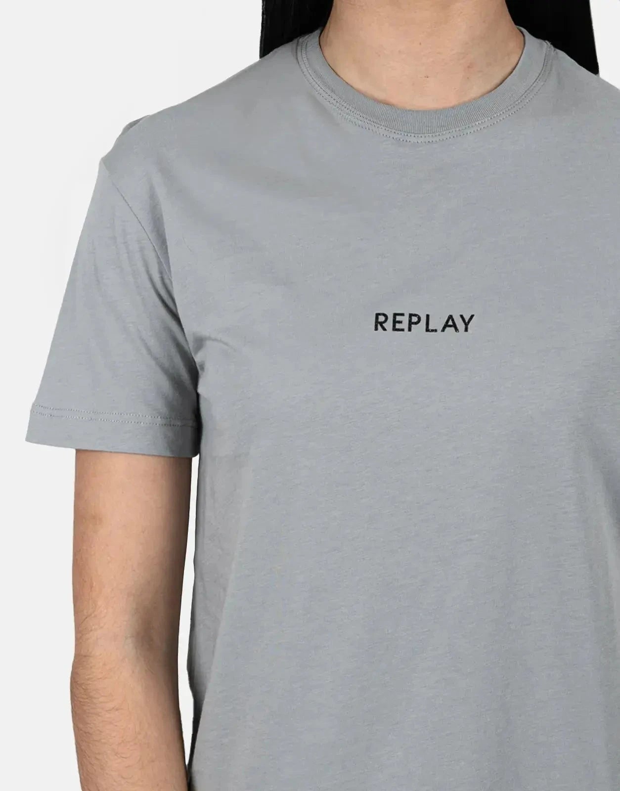 Replay Glitter Logo Grey T-Shirt - Subwear