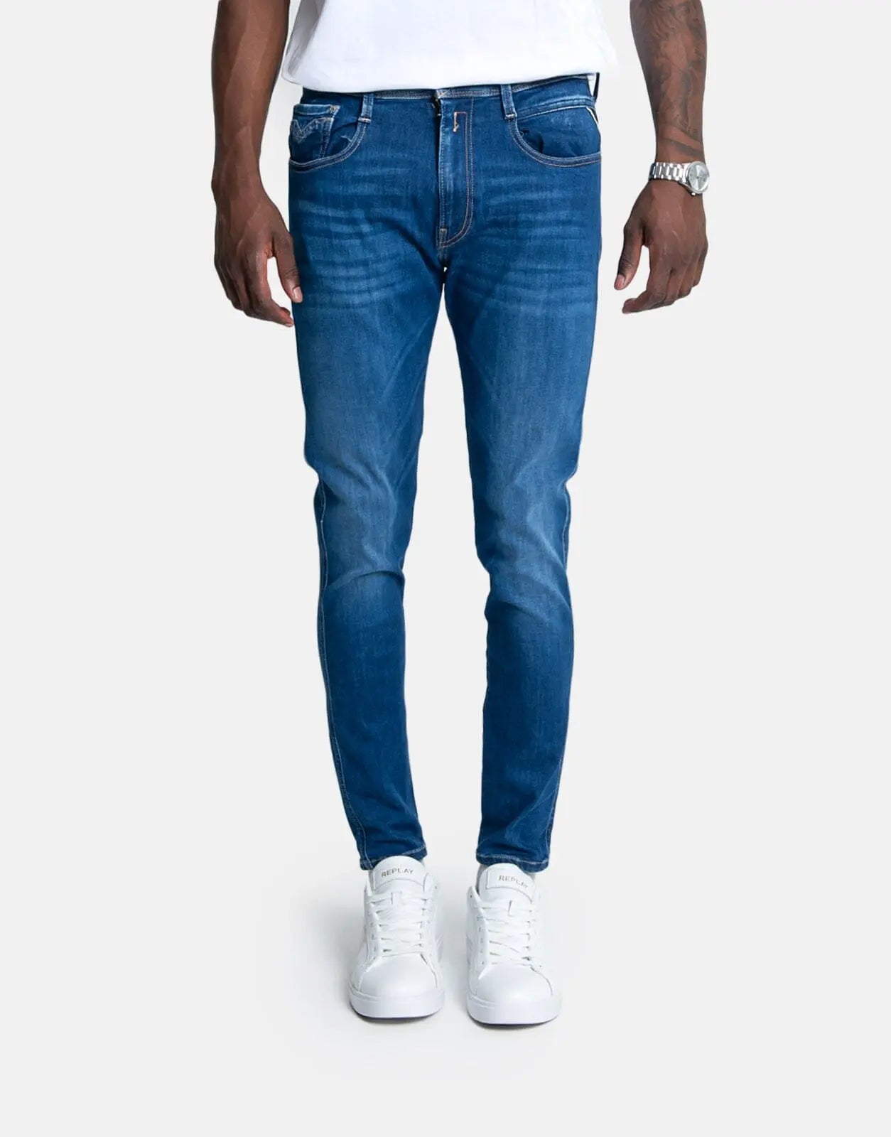 Replay Hyperflex Eco Plus Mid Blue Jeans - Subwear