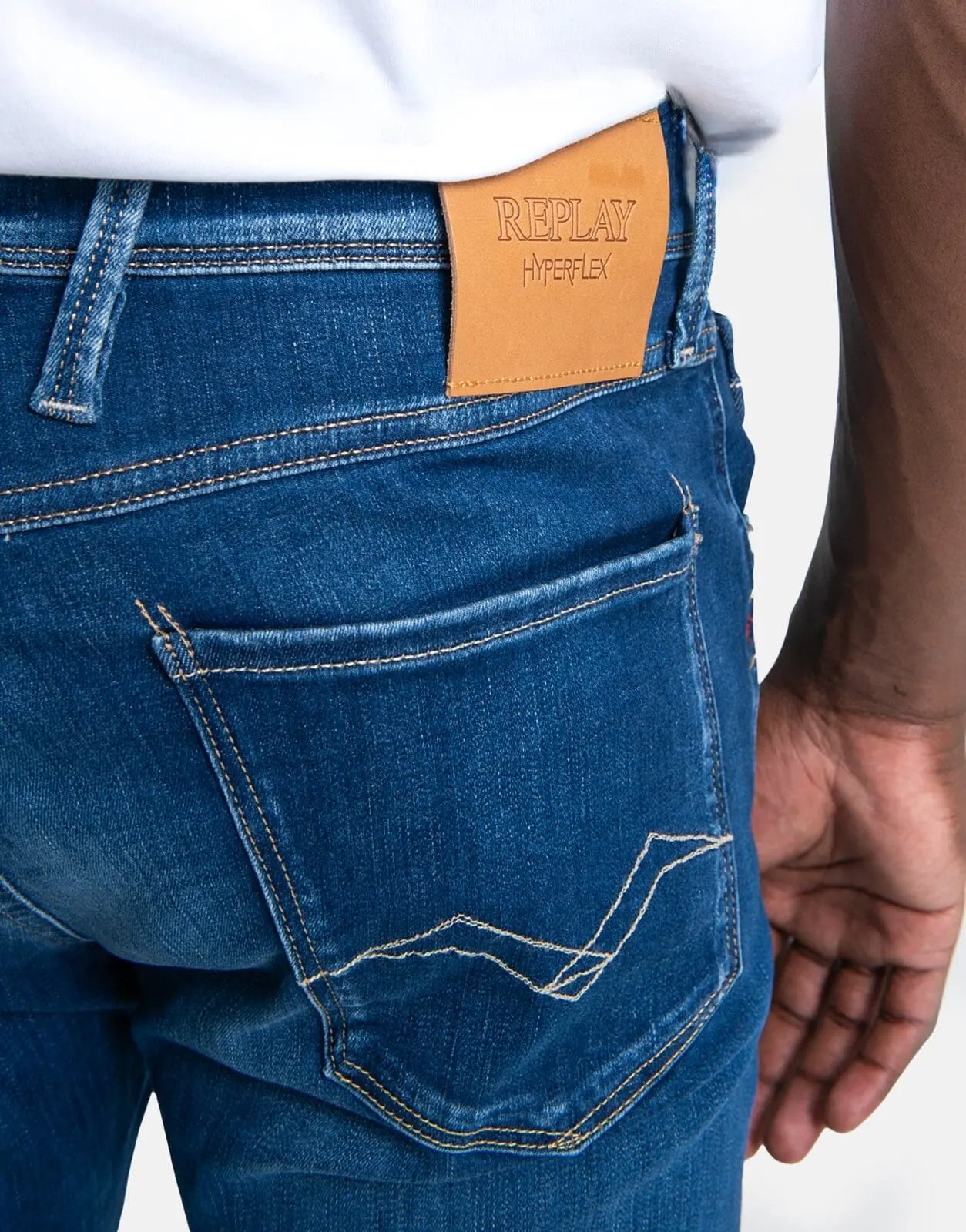 Replay Hyperflex Eco Plus Mid Blue Jeans - Subwear