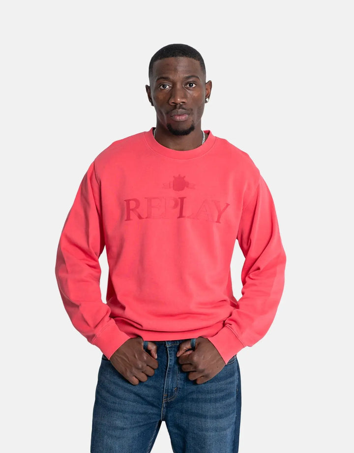 Replay Large Font Sweatshirt Pink - Subwear