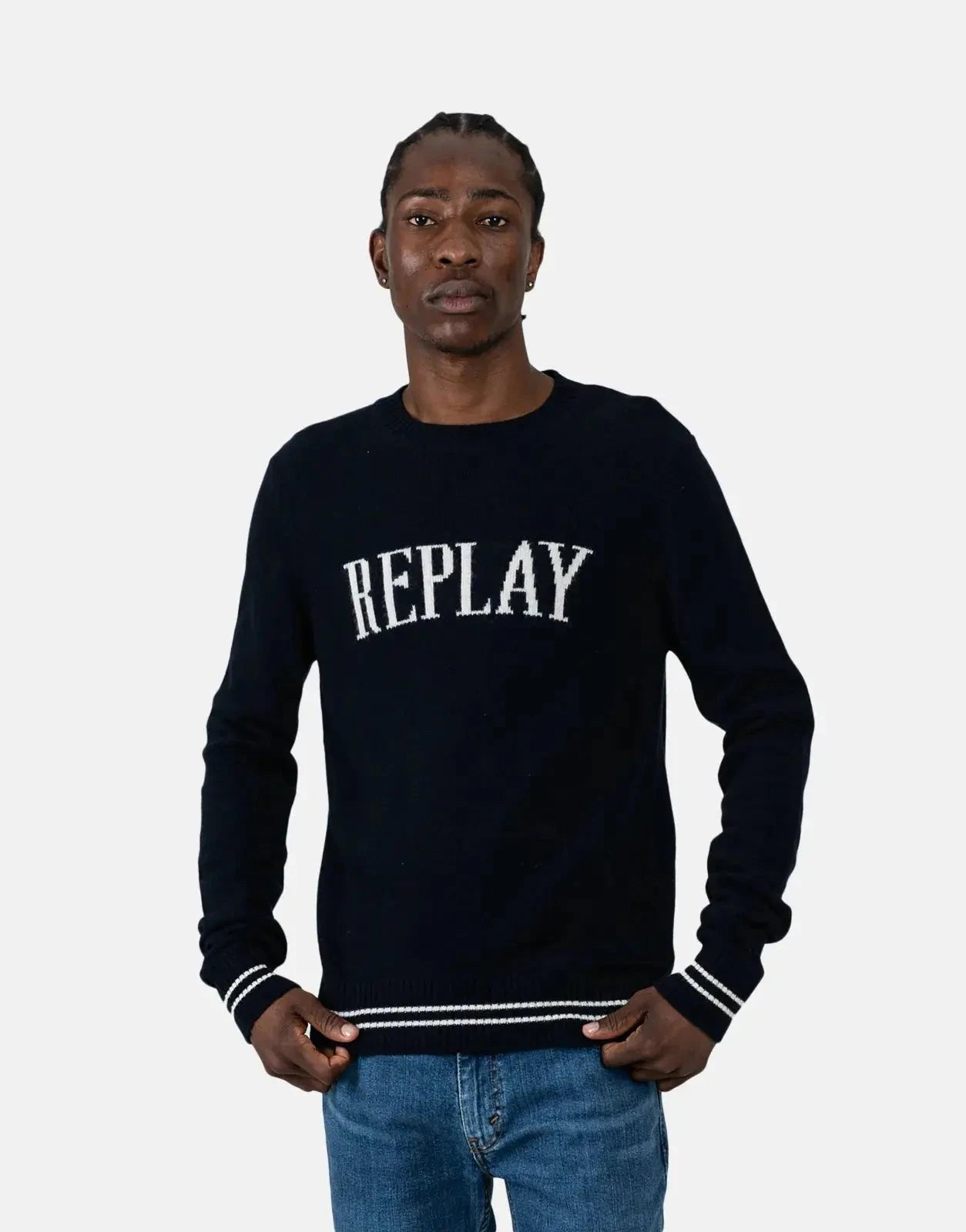 Replay Mesh Navy Jersey - Subwear
