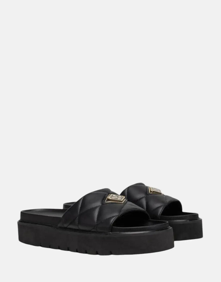 Replay Muddy Quilt Black Slides - Subwear