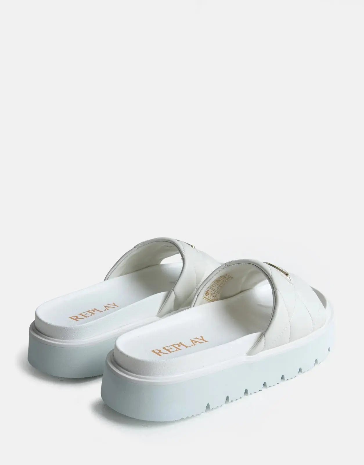Replay Muddy Quilt White Slides - Subwear