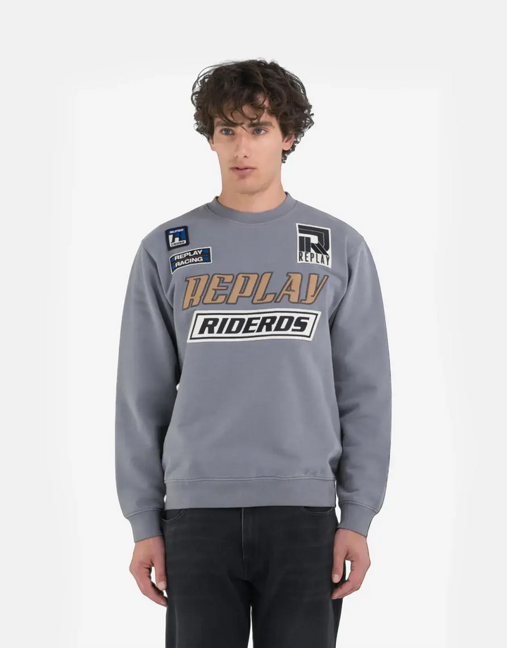 Replay Patch Rider DS Grey Sweater - Subwear