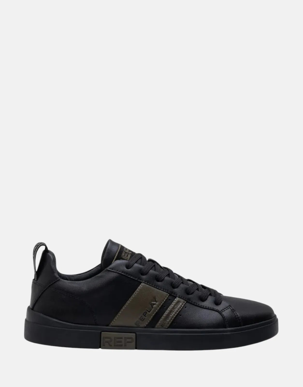 Replay Poly Stripes 2 Black/Mil Green Sneakers Replay
