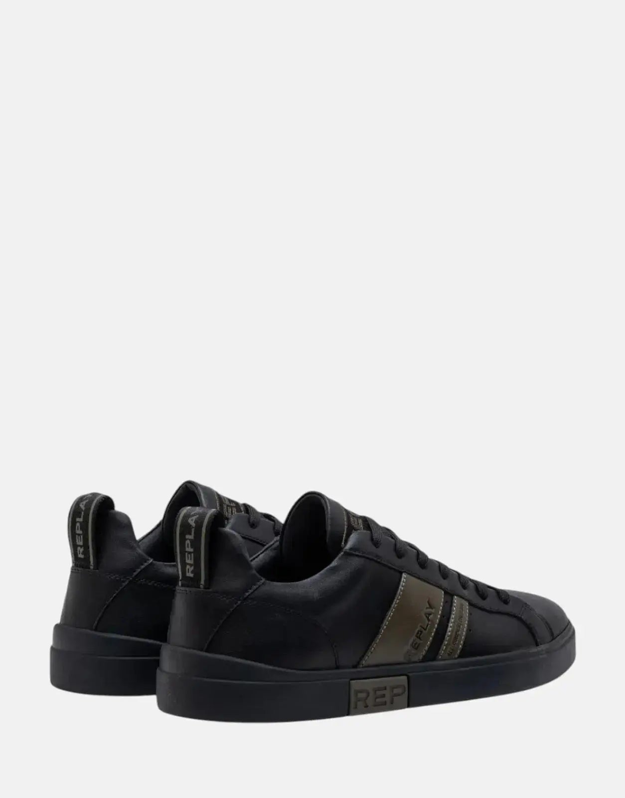 Replay Poly Stripes 2 Black/Mil Green Sneakers - Subwear