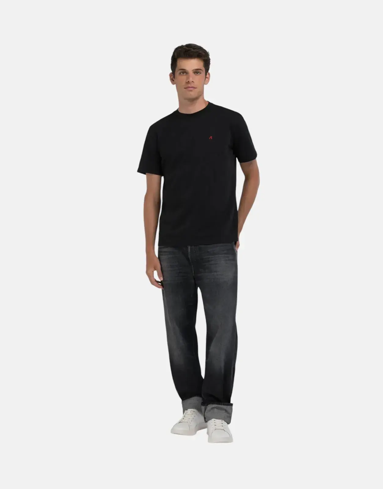 Replay R Badge Black T-Shirt - Subwear