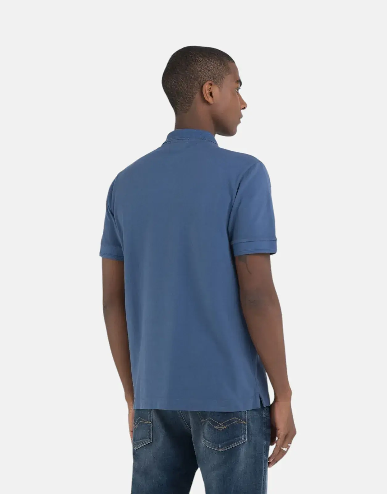 Replay R Badge Blue Polo Shirt - Subwear