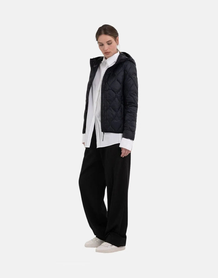 Replay Recycled Quilted Black Ladies Jacket - Subwear