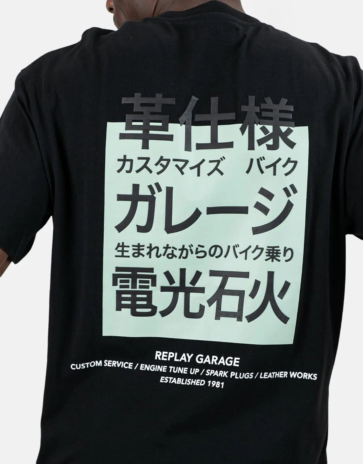 Replay Relaxed Back Print Black T-Shirt - Subwear