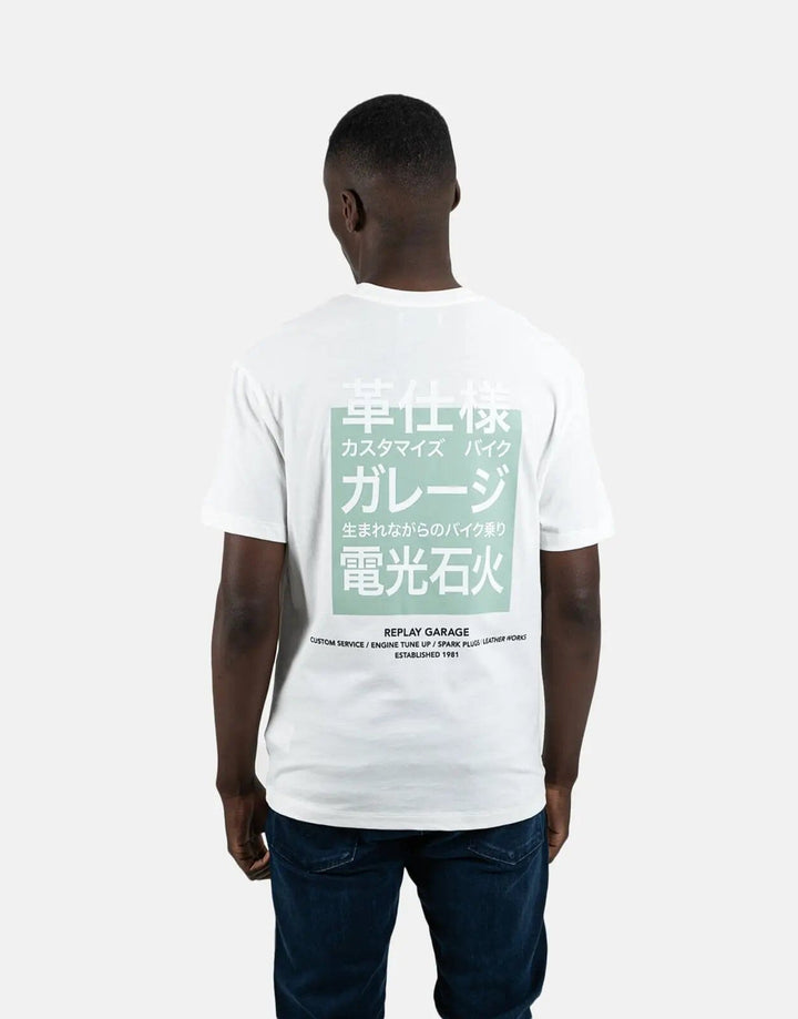 Replay Relaxed Back Print White T-Shirt - Subwear