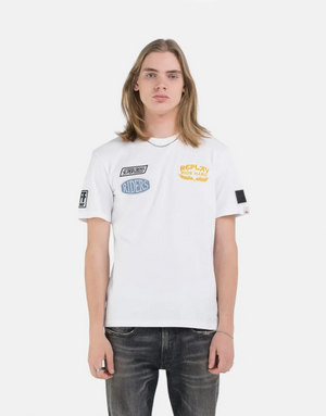 Replay Ride Hard Badges T-Shirt White - Subwear