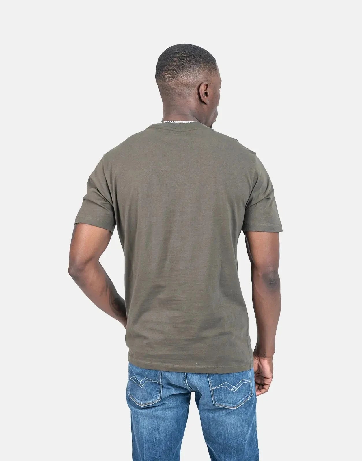 Replay Small Centre Font T-Shirt Mil Green - Subwear