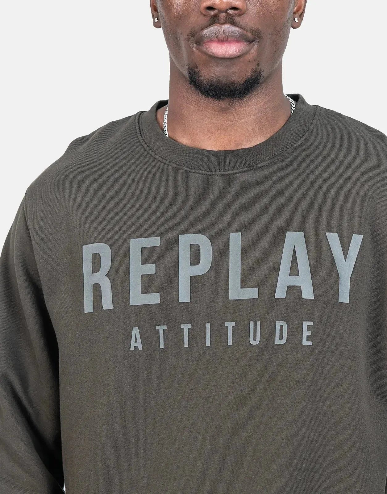 Replay Tonal Font Sweatshirt Dark Grey - Subwear
