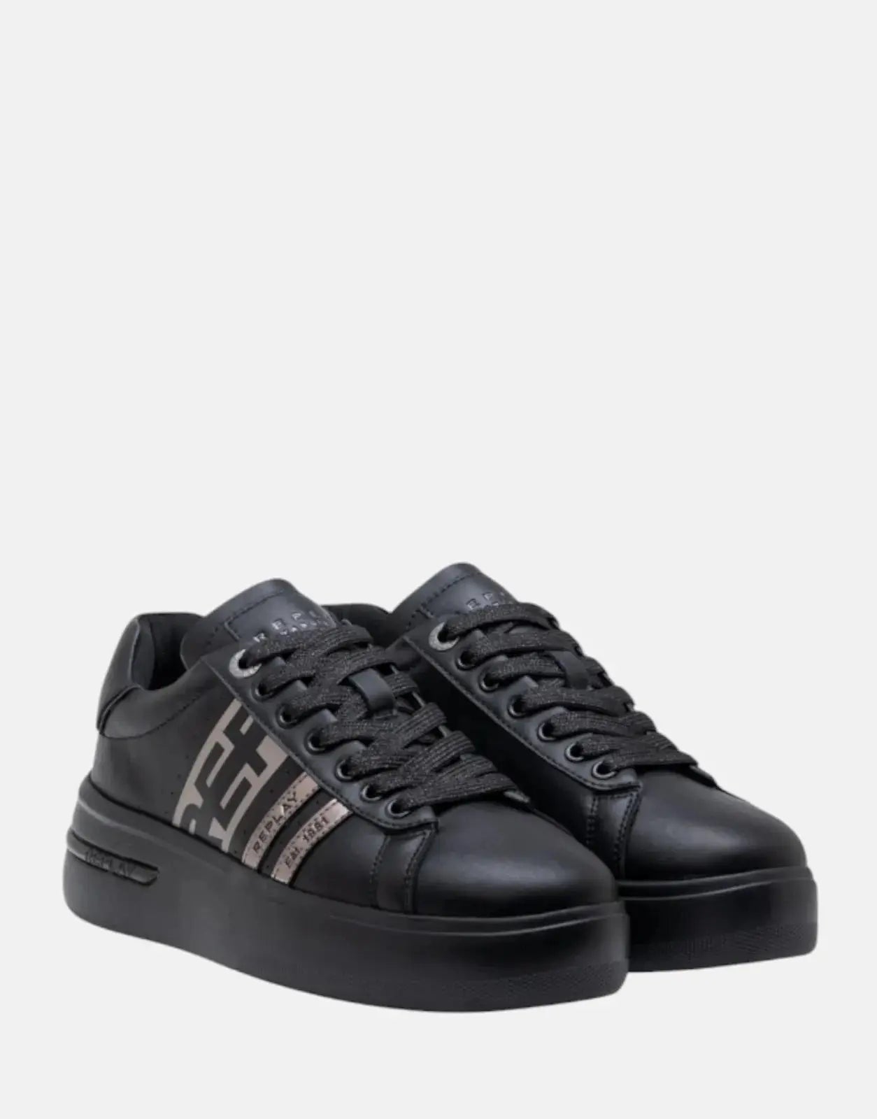 Replay University Womans Stripe Black Sneakers - Subwear