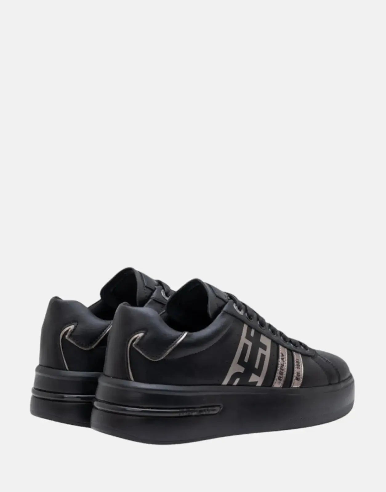 Replay University Womans Stripe Black Sneakers - Subwear