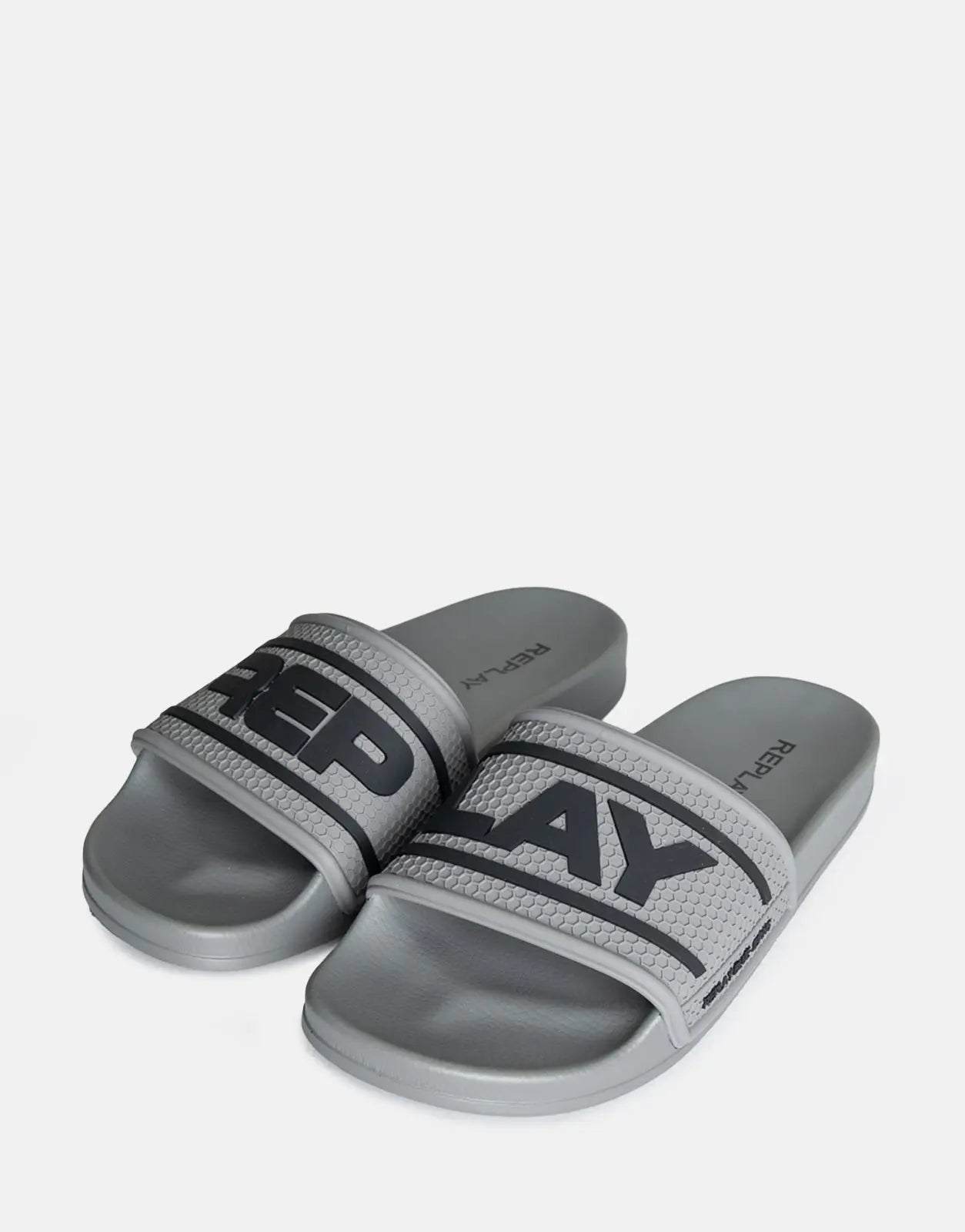 Replay Up Total DK Grey/Black Slides - Subwear