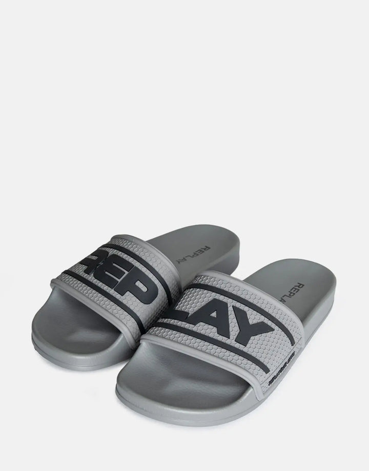 Replay Up Total DK Grey/Black Slides - Subwear