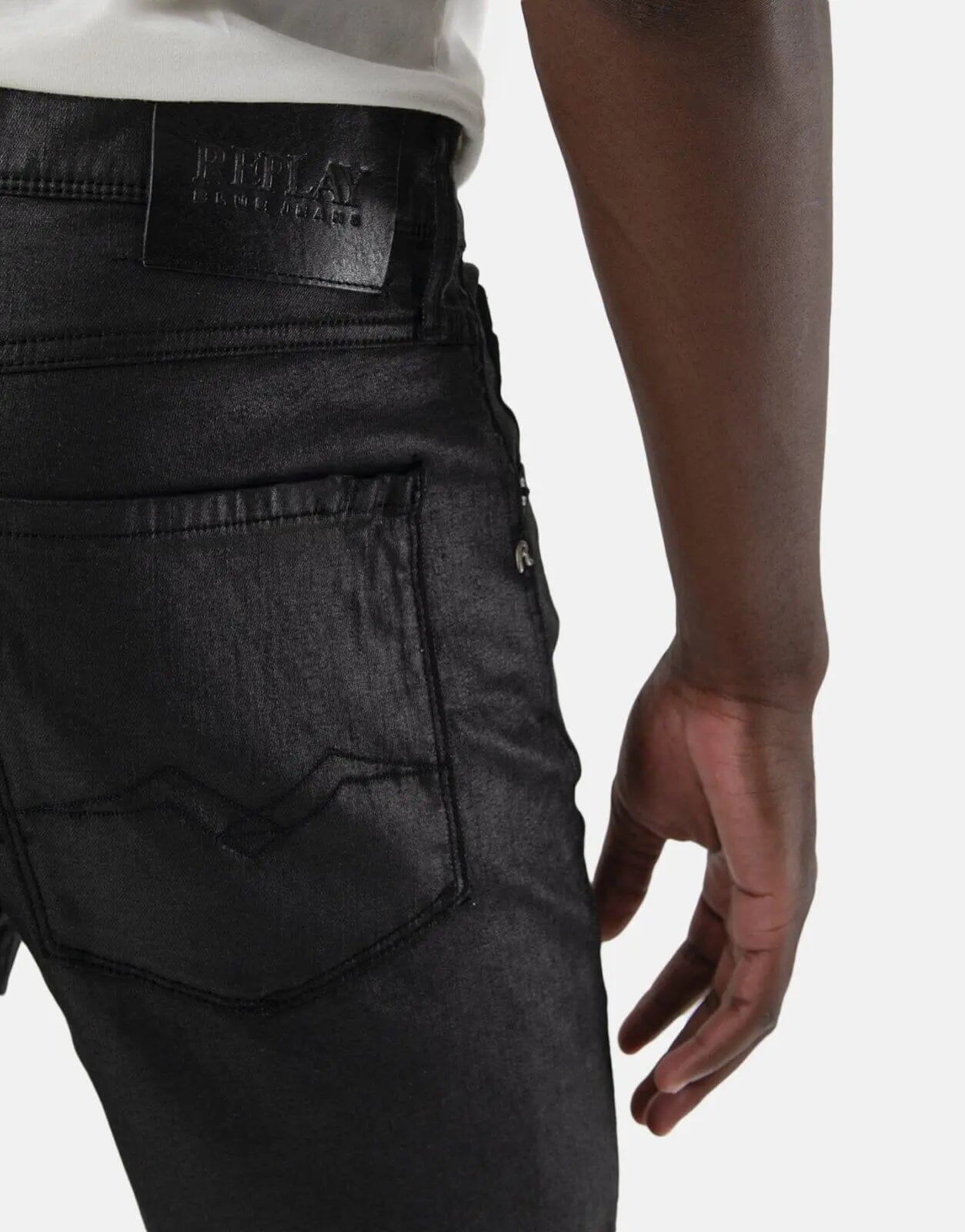 Replay Wax Coated Black Jeans - Subwear