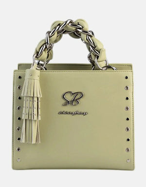 Sissy Boy Chain Detail Small Tote Pale Green Bag - Subwear