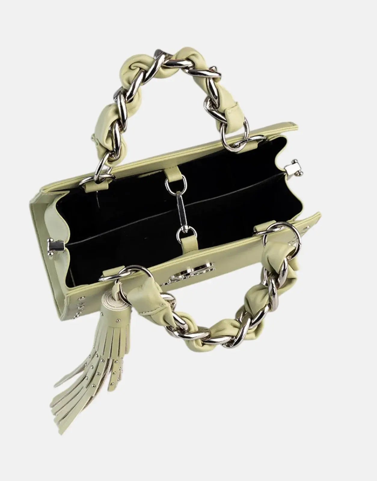 Sissy Boy Chain Detail Small Tote Pale Green Bag - Subwear