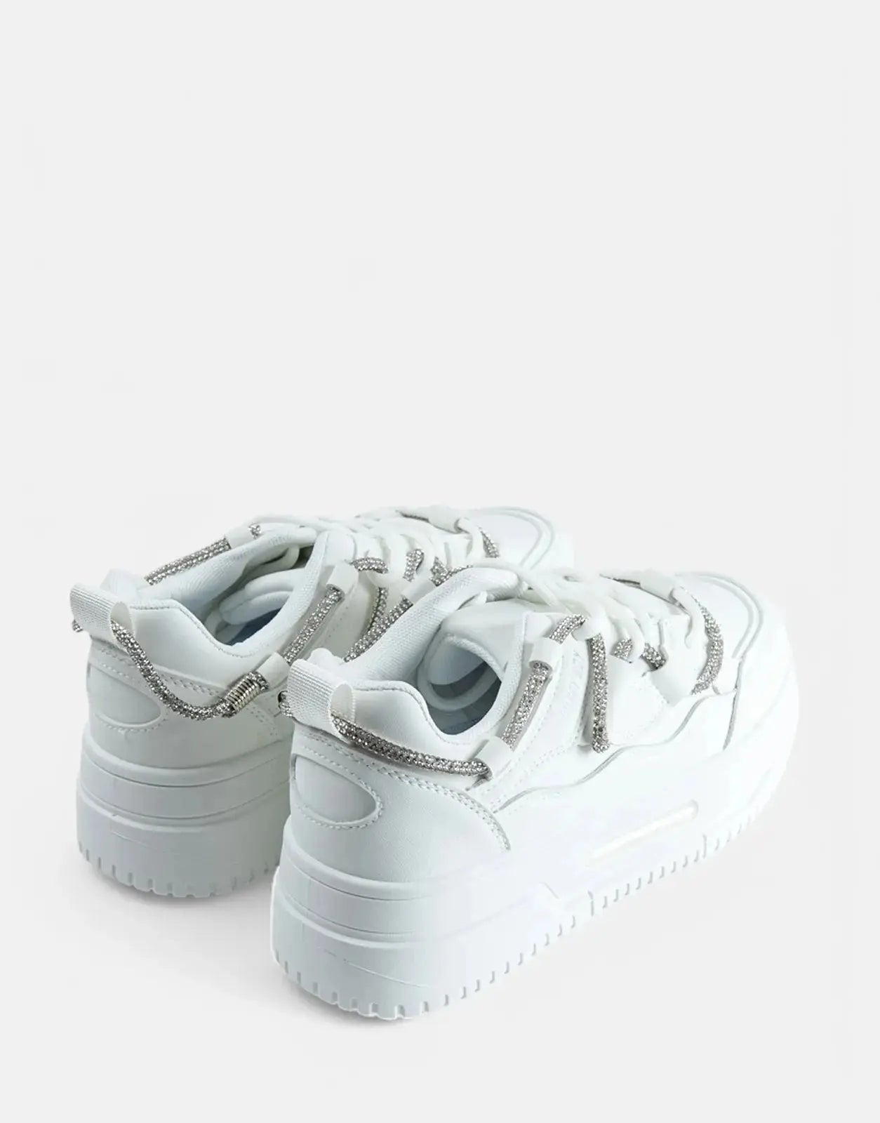 Sissy Boy Chunky White Diamante Band Sneakers - Subwear
