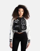 Sissy Boy Faux Leather Bomber Patch Logo Black White Jacket - Subwear