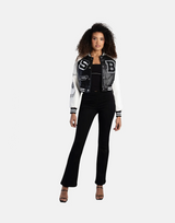 Sissy Boy Faux Leather Bomber Patch Logo Black White Jacket - Subwear