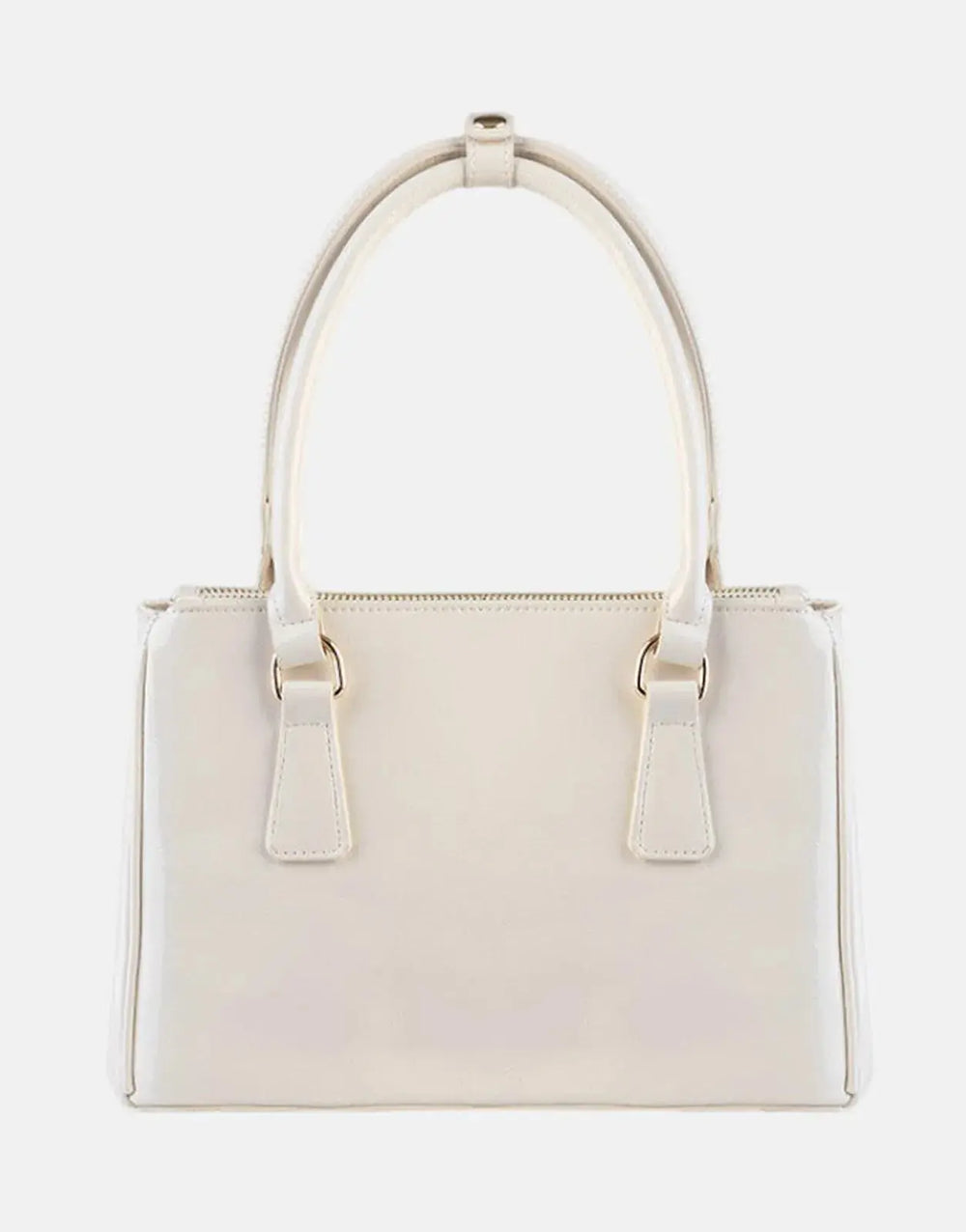 Sissy Boy Gold Detail Cream Small Tote Patent Bag - Subwear