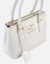 Sissy Boy Gold Detail Cream Small Tote Patent Bag - Subwear