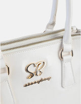 Sissy Boy Gold Detail Cream Small Tote Patent Bag - Subwear