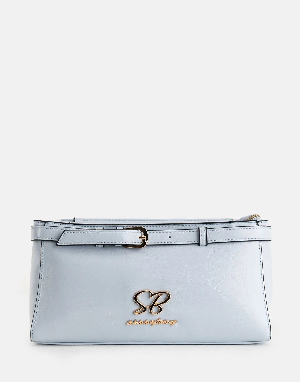 Sissy Boy Gold Trip Strap Detail Blue Shoulder Bag - Subwear