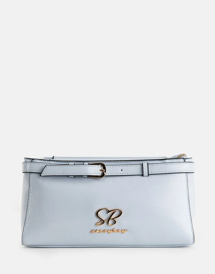 Sissy Boy Gold Trip Strap Detail Blue Shoulder Bag - Subwear
