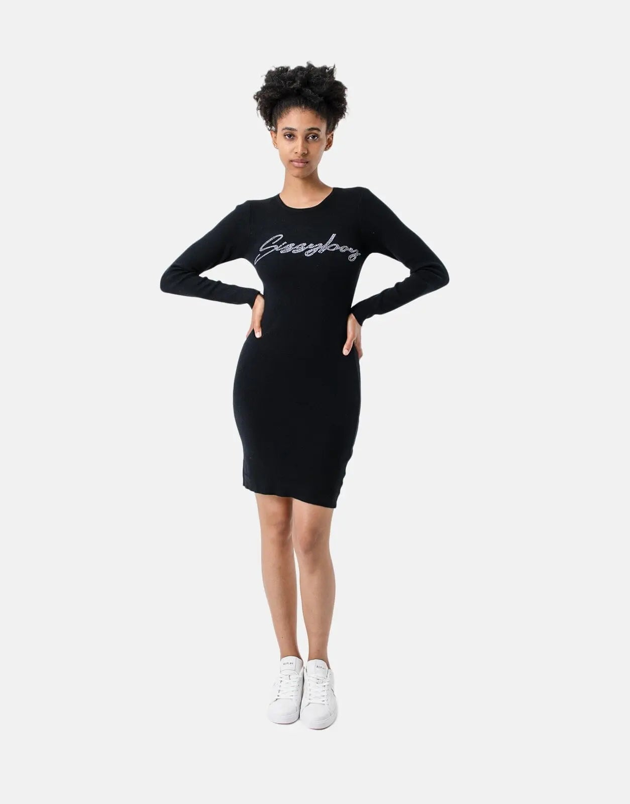 Sissy Boy Knitted Bling Logo Dress Black - Subwear