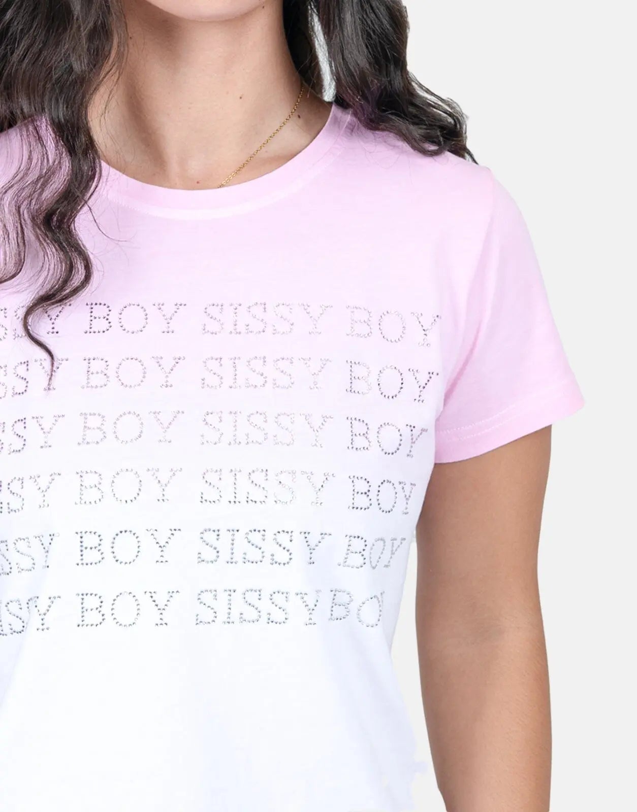 Sissy Boy Regular Fit Tie Dye Bling T-Shirt Pink/White - Subwear
