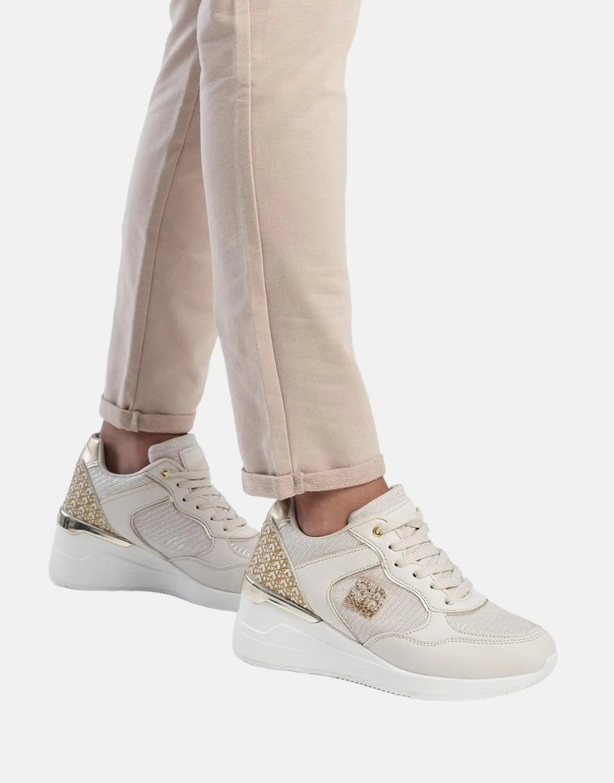 Sissy Boy Wedge Print Beige Sneakers - Subwear