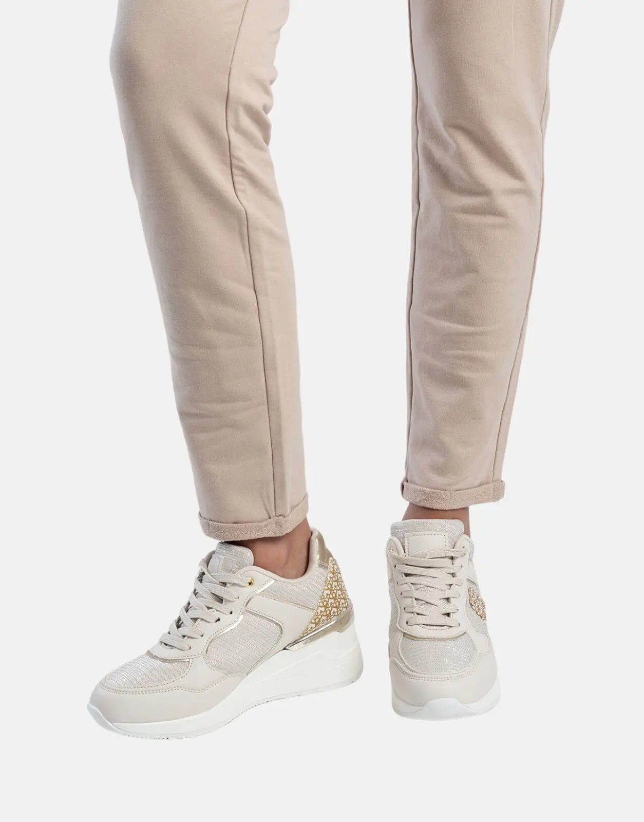 Sissy Boy Wedge Print Beige Sneakers - Subwear