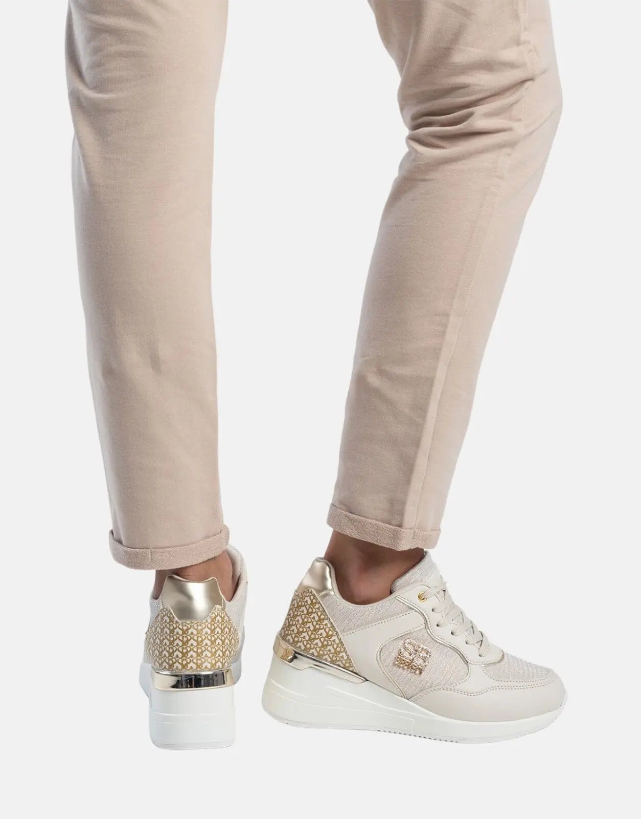 Sissy Boy Wedge Print Beige Sneakers - Subwear