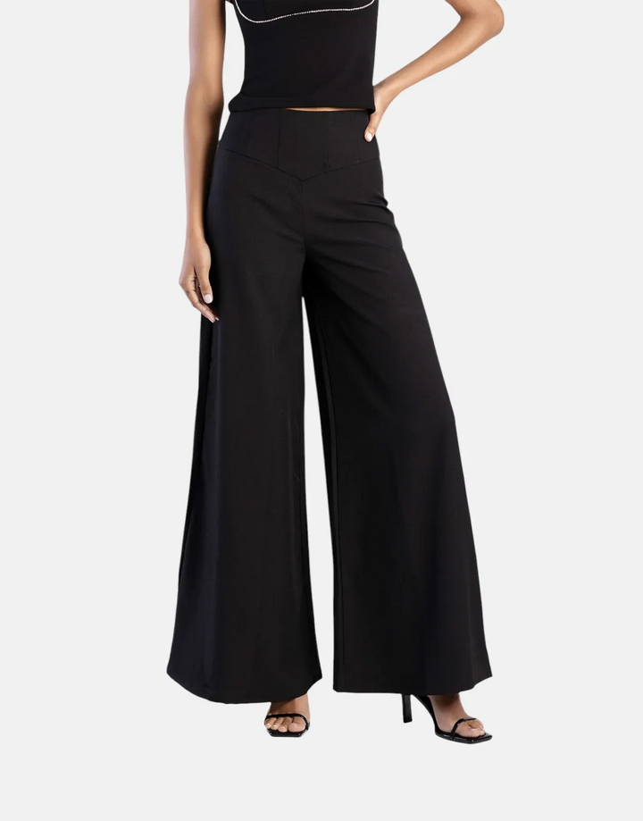 Sissy Boy Wide Leg Palazzo Black Trousers - Subwear