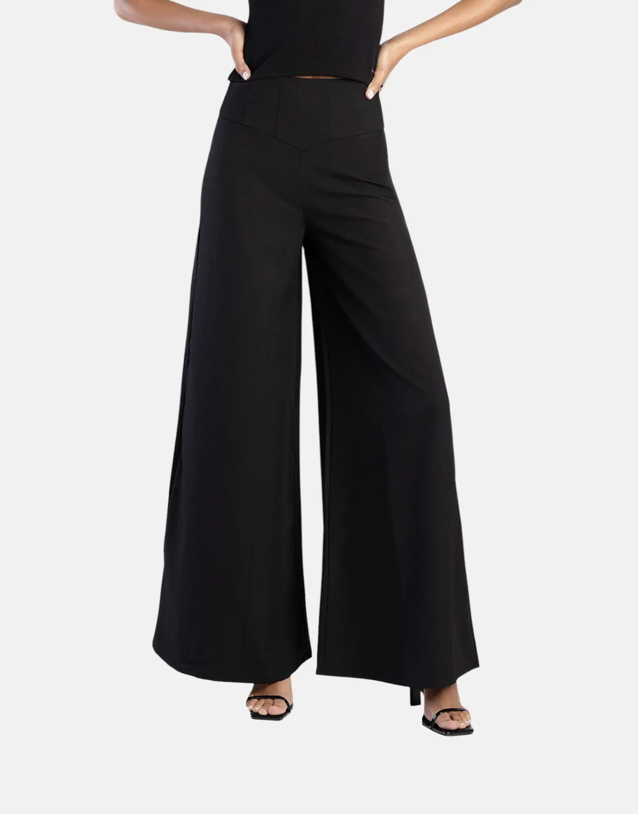 Sissy Boy Wide Leg Palazzo Black Trousers - Subwear