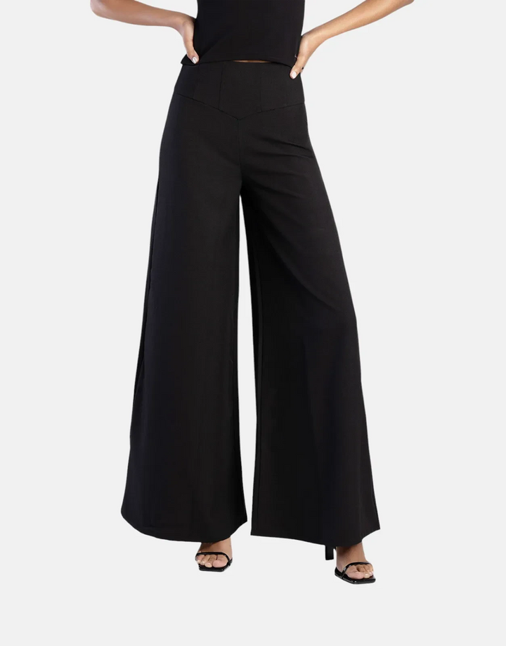 Sissy Boy Wide Leg Palazzo Black Trousers - Subwear