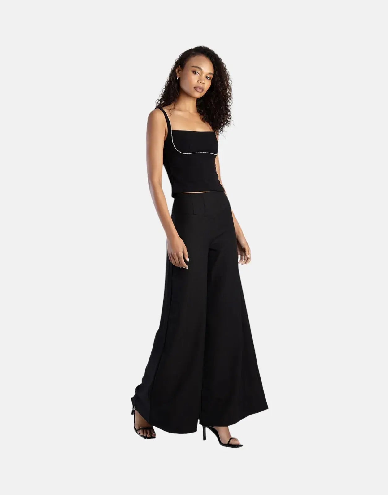 Sissy Boy Wide Leg Palazzo Black Trousers