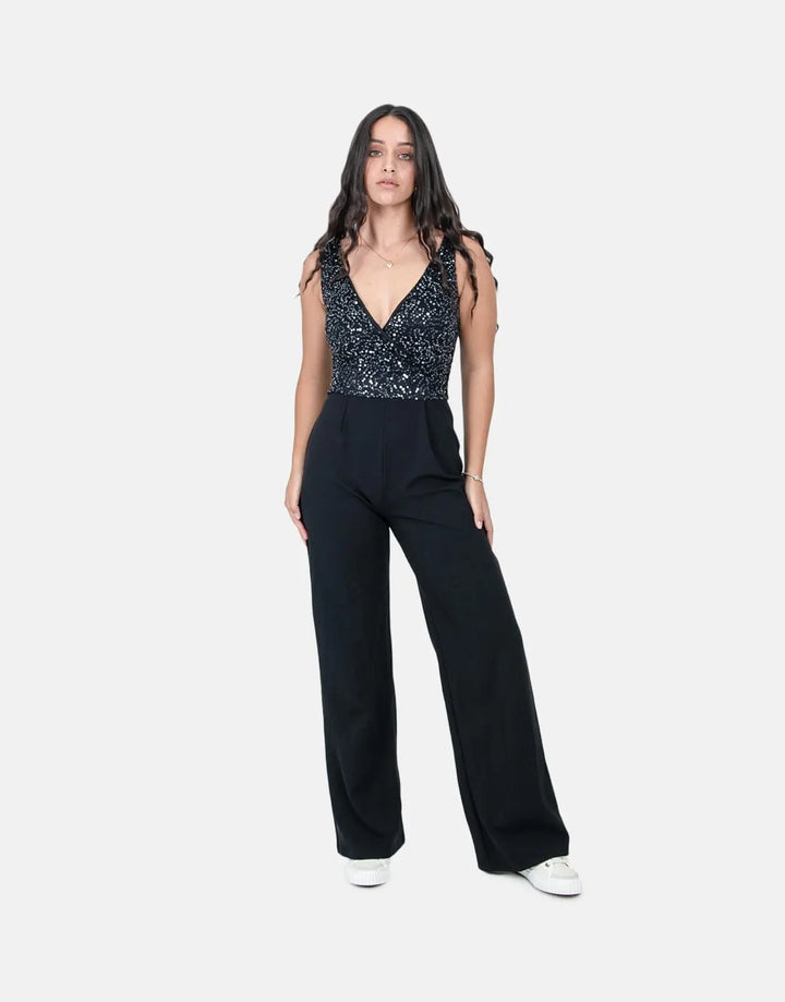 Sissy Boy Wrap Bodice Black Jumpsuit - Subwear