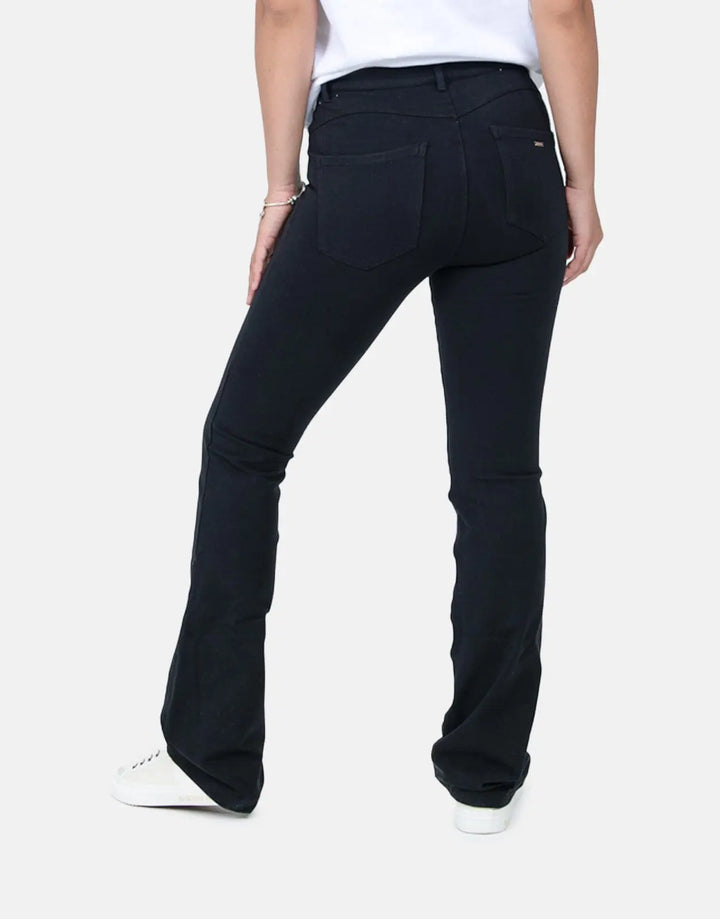 Sissy Boy Zip Knit High Waisted Black Denim Bootleg Jeans - Subwear
