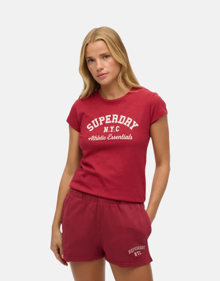 Superdry Athletic Essential Slub Bordeaux Red T-Shirt - Subwear