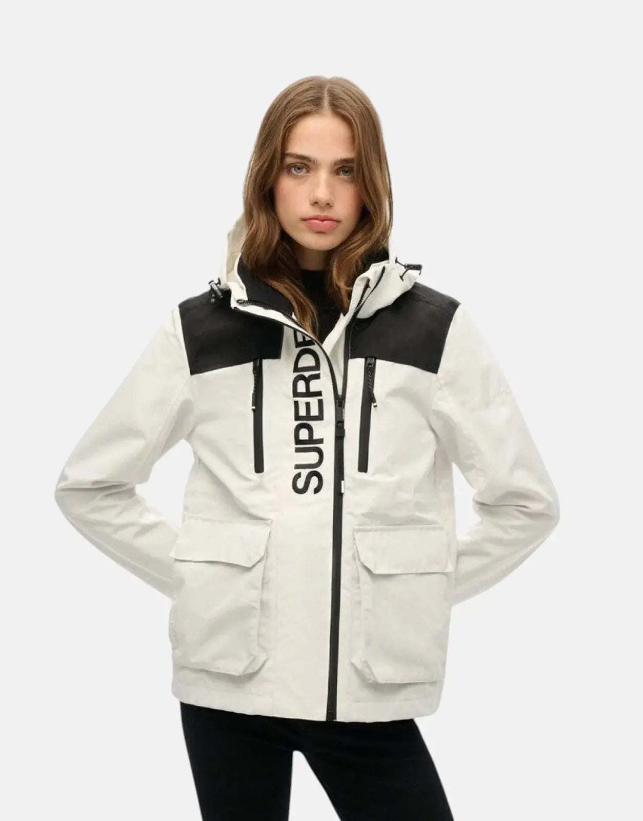 Superdry Colour Block White/Black Windbreaker Jacket - Subwear